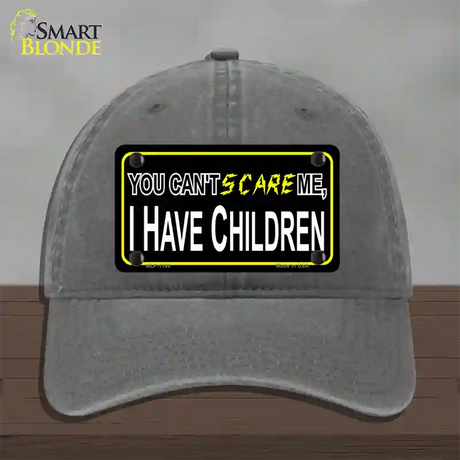 Cant Scare Me Novelty License Plate Hat Unconstructed Cotton / Charcoal