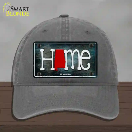 Alabama Home State Outline Novelty License Plate Hat Unconstructed Cotton / Charcoal