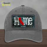 California Home State Outline Novelty License Plate Hat Unconstructed Cotton / Charcoal