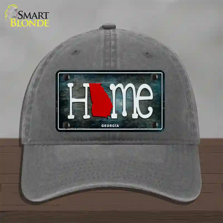 Georgia Home State Outline Novelty License Plate Hat Unconstructed Cotton / Charcoal