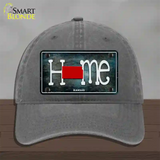 Kansas Home State Outline Novelty License Plate Hat Unconstructed Cotton / Charcoal