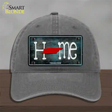 Tennessee Home State Outline Novelty License Plate Hat Unconstructed Cotton / Charcoal