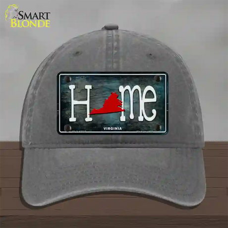 Virginia Home State Outline Novelty License Plate Hat Unconstructed Cotton / Charcoal