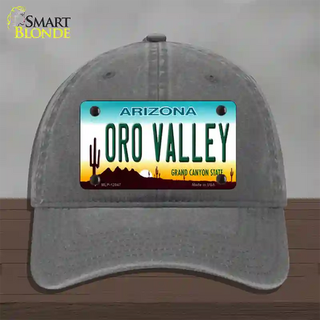 Oro Valley Arizona Novelty License Plate Hat Unconstructed Cotton / Charcoal