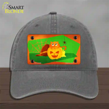 Pumpkin Kitty Novelty License Plate Hat Unconstructed Cotton / Charcoal