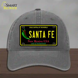 Santa Fe Black New Mexico Novelty License Plate Hat Unconstructed Cotton / Charcoal