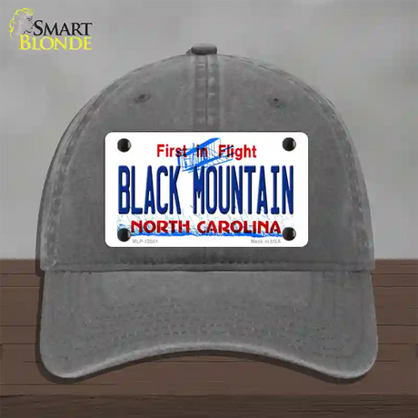 Black Mountain North Carolina Novelty License Plate Hat Unconstructed Cotton / Charcoal