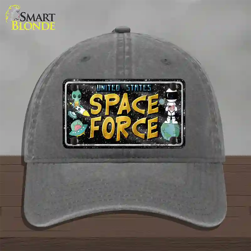 Space Force Novelty License Plate Hat Unconstructed Cotton / Charcoal