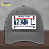 District Of Columbia Novelty License Plate Hat Unconstructed Cotton / Charcoal