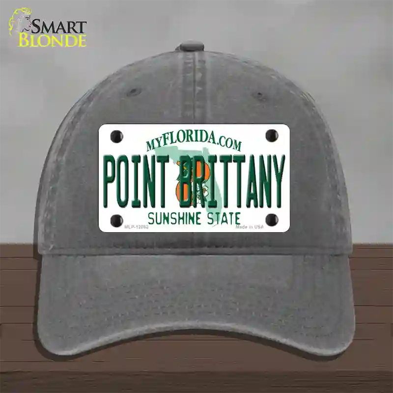 Florida Point Brittany Novelty License Plate Hat Unconstructed Cotton / Charcoal