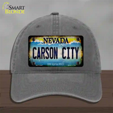 Nevada Carson City Novelty License Plate Hat Unconstructed Cotton / Charcoal