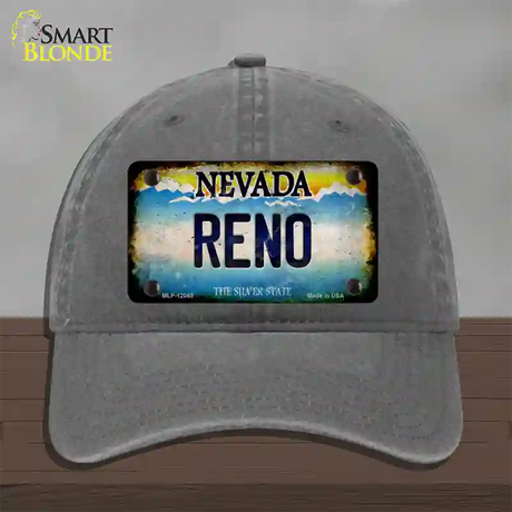 Nevada Reno Novelty License Plate Hat Unconstructed Cotton / Charcoal