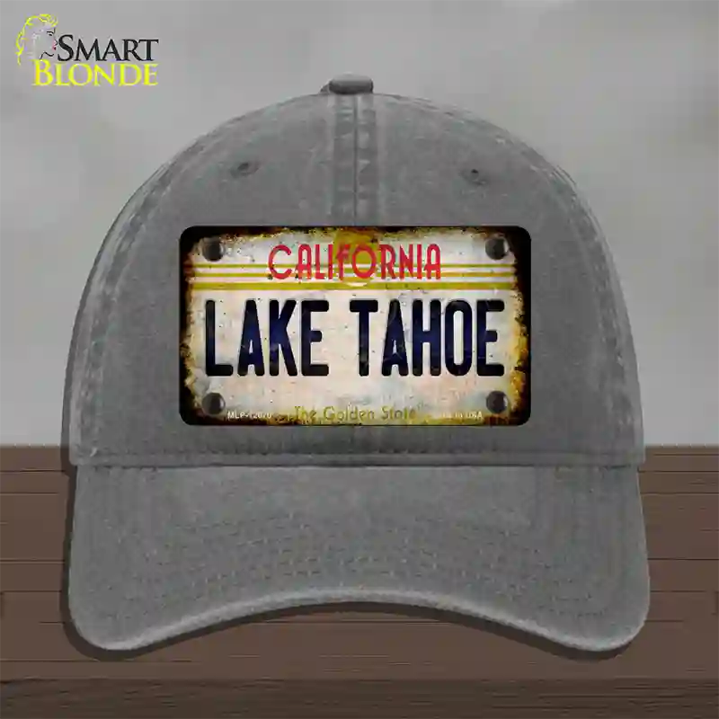 California Lake Tahoe Novelty License Plate Hat Unconstructed Cotton / Charcoal