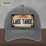 California Lake Tahoe Novelty License Plate Hat Unconstructed Cotton / Charcoal