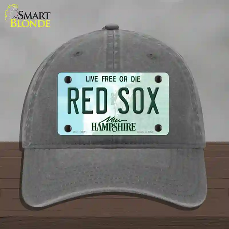 Red Sox New Hampshire State Novelty License Plate Hat Unconstructed Cotton / Charcoal