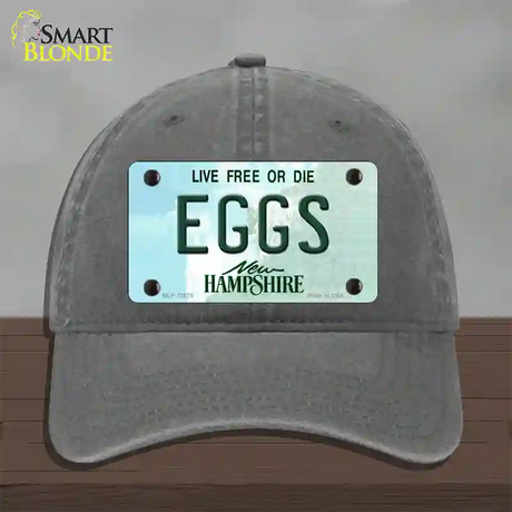 Eggs New Hampshire State Novelty License Plate Hat Unconstructed Cotton / Charcoal