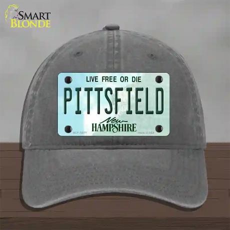 Pittsfield New Hampshire State Novelty License Plate Hat Unconstructed Cotton / Charcoal