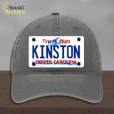 Kinston North Carolina State Novelty License Plate Hat Unconstructed Cotton / Charcoal