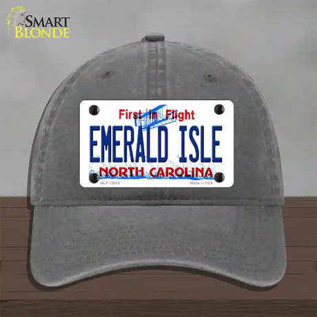 Emerald Island North Carolina State Novelty License Plate Hat Unconstructed Cotton / Charcoal