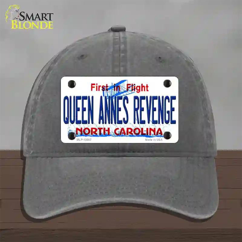 Queen Annes Revenge North Carolina State Novelty License Plate Hat Unconstructed Cotton / Charcoal