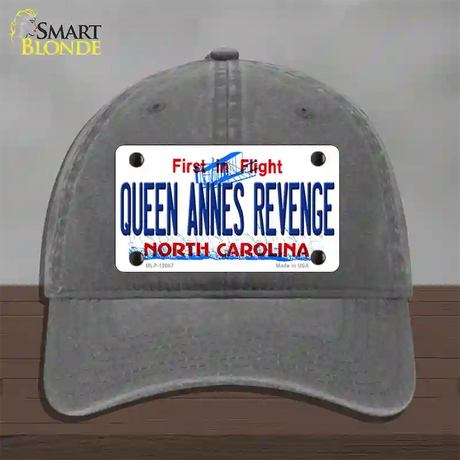 Queen Annes Revenge North Carolina State Novelty License Plate Hat Unconstructed Cotton / Charcoal