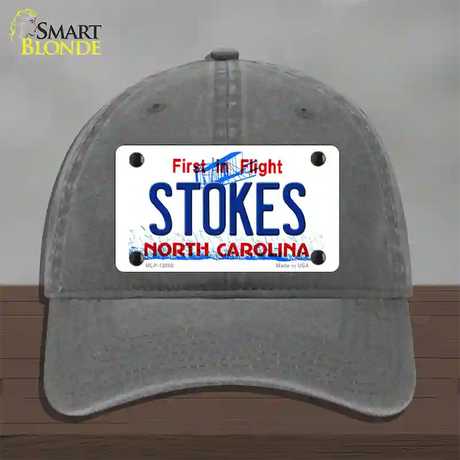 Stokes North Carolina State Novelty License Plate Hat Unconstructed Cotton / Charcoal