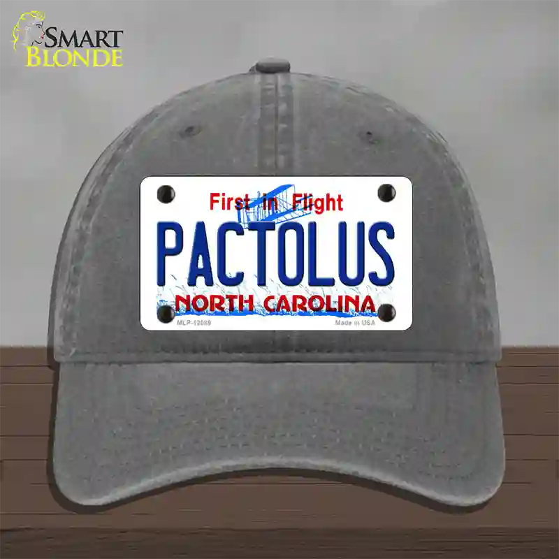 Pactolus North Carolina State Novelty License Plate Hat Unconstructed Cotton / Charcoal