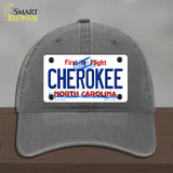 Cherokee North Carolina State Novelty License Plate Hat Unconstructed Cotton / Charcoal