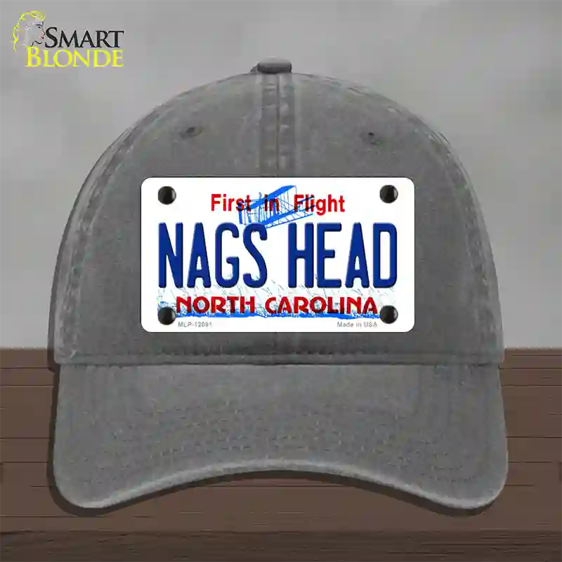 Nags Head North Carolina State Novelty License Plate Hat Unconstructed Cotton / Charcoal