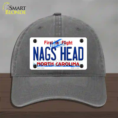 Nags Head North Carolina State Novelty License Plate Hat Unconstructed Cotton / Charcoal