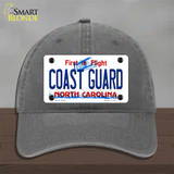 Coast Guard North Carolina State Novelty License Plate Hat Unconstructed Cotton / Charcoal