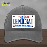 Democrat North Carolina State Novelty License Plate Hat Unconstructed Cotton / Charcoal