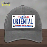 Oriental North Carolina State Novelty License Plate Hat Unconstructed Cotton / Charcoal