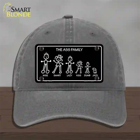 The Ass Family Novelty License Plate Hat Unconstructed Cotton / Charcoal