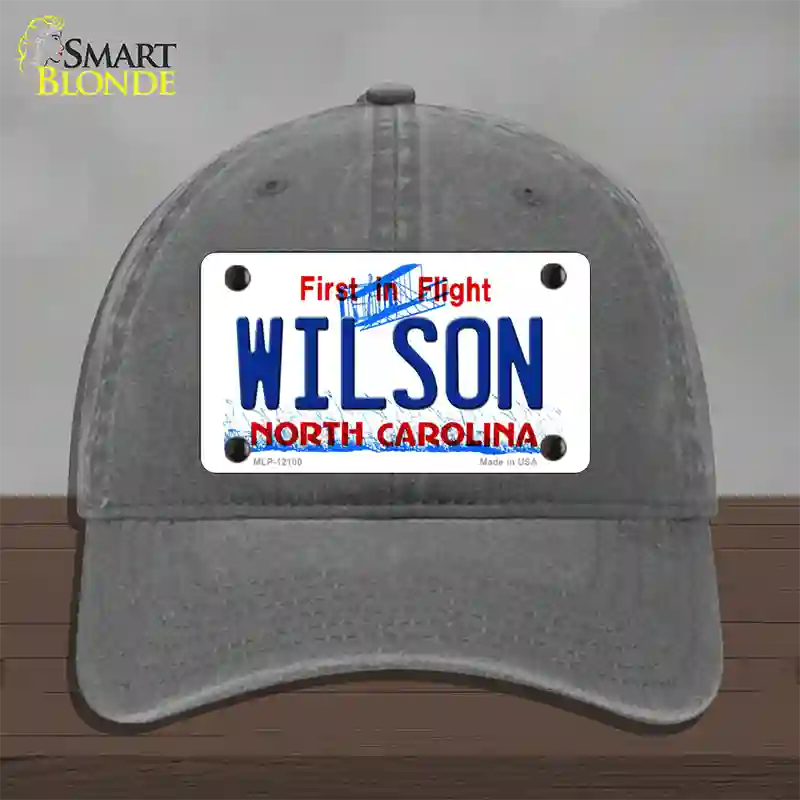 Wilson North Carolina State Novelty License Plate Hat Unconstructed Cotton / Charcoal