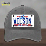 Wilson North Carolina State Novelty License Plate Hat Unconstructed Cotton / Charcoal