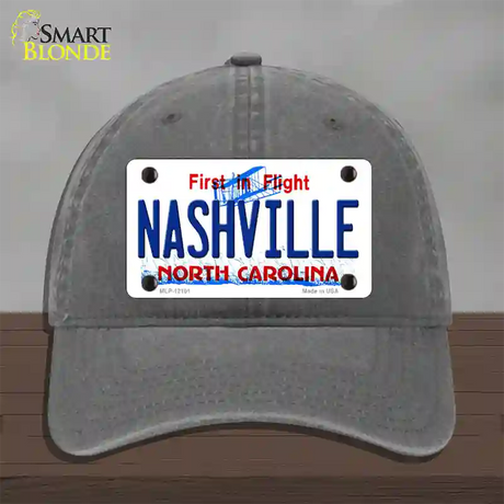 Nashville North Carolina State Novelty License Plate Hat Unconstructed Cotton / Charcoal