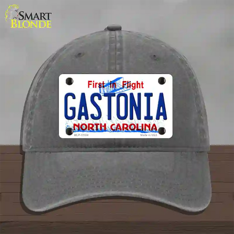 Gastonia North Carolina State Novelty License Plate Hat Unconstructed Cotton / Charcoal