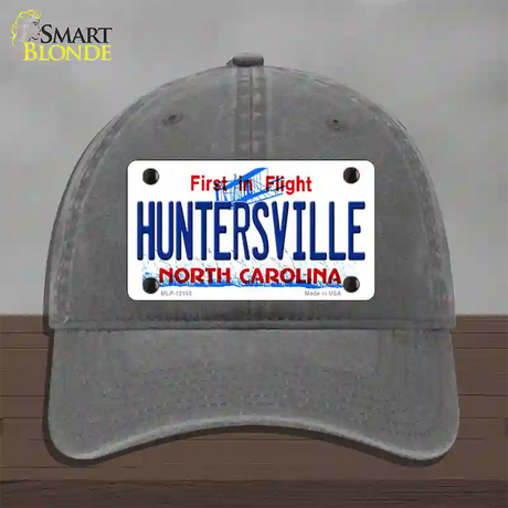 Huntersville North Carolina State Novelty License Plate Hat Unconstructed Cotton / Charcoal