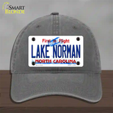 Lake Norman North Carolina State Novelty License Plate Hat Unconstructed Cotton / Charcoal