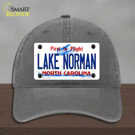 Lake Norman North Carolina State Novelty License Plate Hat Unconstructed Cotton / Charcoal