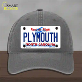 Plymouth North Carolina State Novelty License Plate Hat Unconstructed Cotton / Charcoal