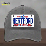 Hertford North Carolina State Novelty License Plate Hat Unconstructed Cotton / Charcoal