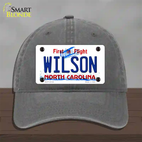 Wilson North Carolina Flight Novelty License Plate Hat Unconstructed Cotton / Charcoal