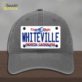 Whiteville North Carolina State Novelty License Plate Hat Unconstructed Cotton / Charcoal