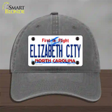 Elizabeth City North Carolina State Novelty License Plate Hat Unconstructed Cotton / Charcoal