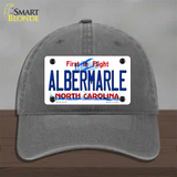 Albermarle North Carolina State Novelty License Plate Hat Unconstructed Cotton / Charcoal