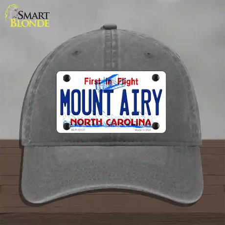 Mount Airy North Carolina State Novelty License Plate Hat Unconstructed Cotton / Charcoal