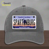 Spartanburg South Carolina State Novelty License Plate Hat Unconstructed Cotton / Charcoal