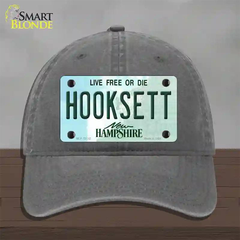 Hooksett New Hampshire Novelty License Plate Hat Unconstructed Cotton / Charcoal